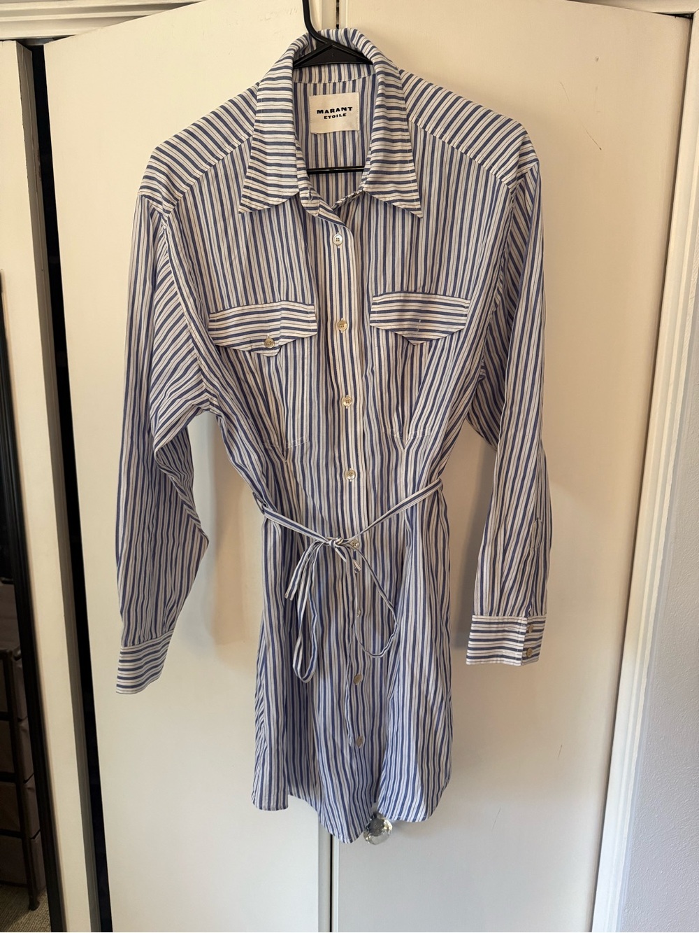 Isabel Marant Blue Stripe Shirt Dress